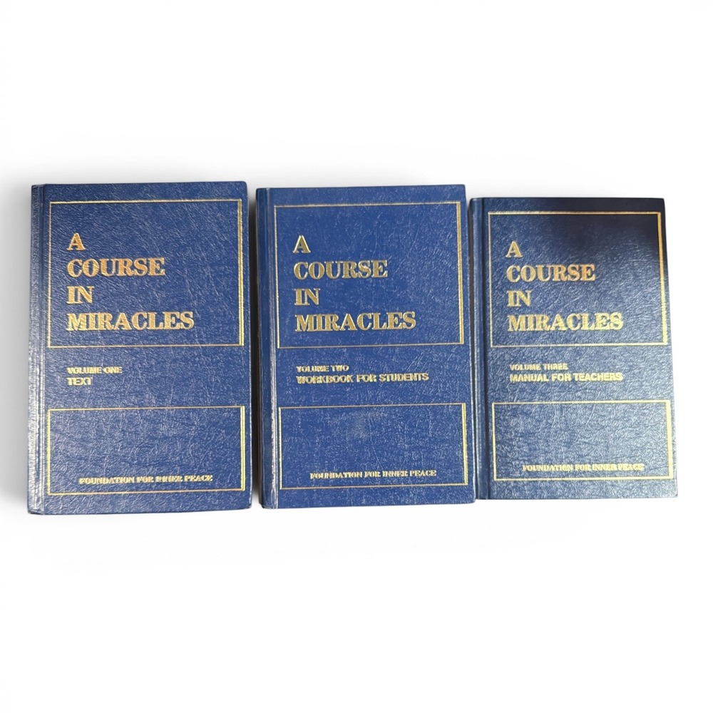 Vintage 1979 A Course in Miracles 3 Volume Complete Set 6th Printing Hardcover